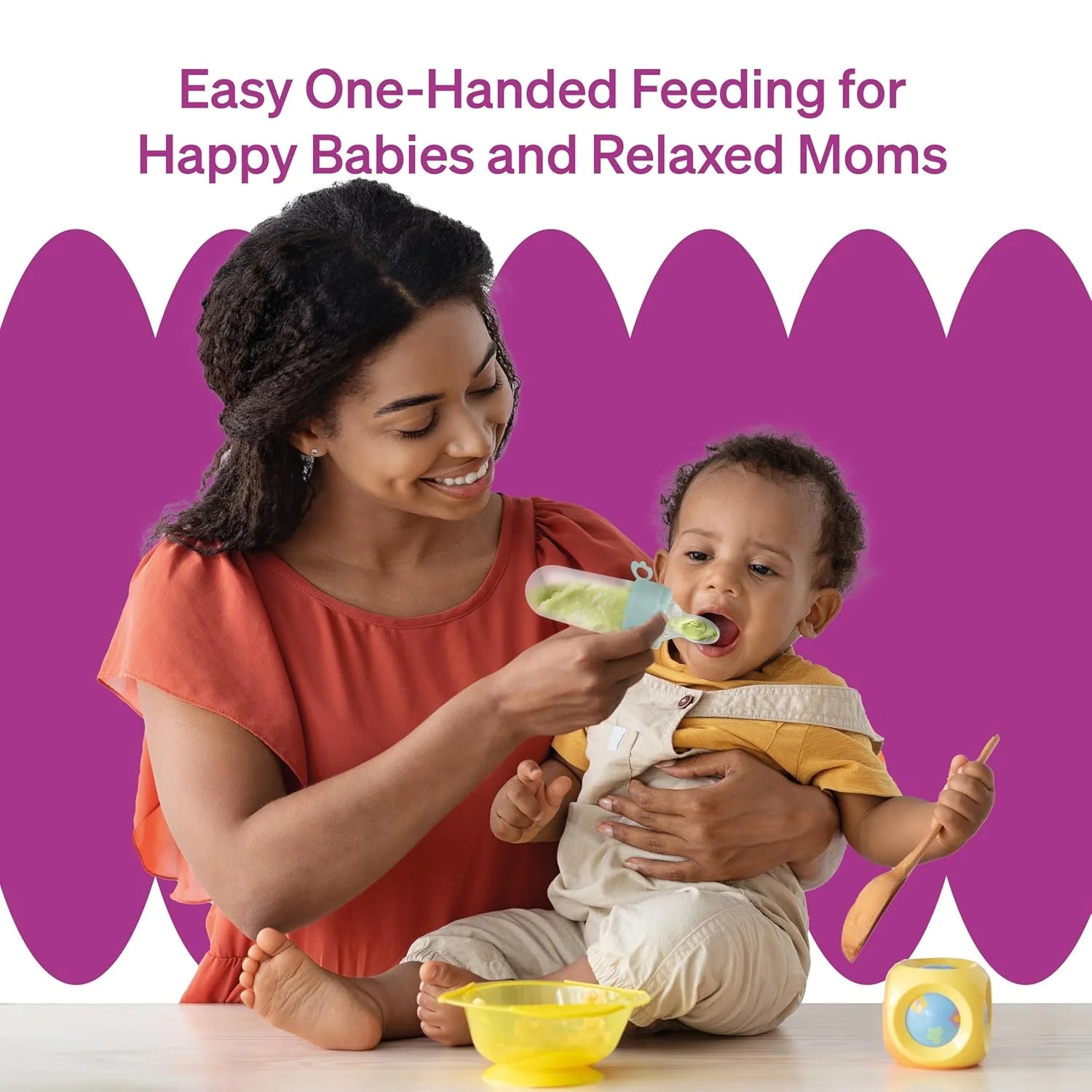 Baby Squeeze Food Dispenser by , 2 Count, Soft Tip, Silicone, Bpa-Bps-Phtalate Free